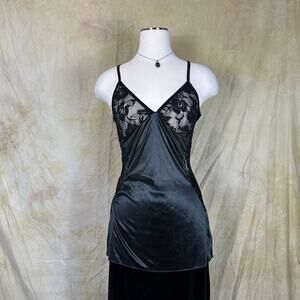 Y2K Black Lace Racerback Slip Tank